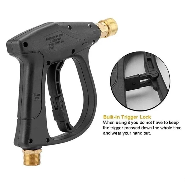 Alt view image 5 of 7 - 1/4-in Brass High-Pressure Wash Gun with Quick Connect, 5-Color Multi-Angle Sprayer Nozzle, Handheld Grip, Trigger Lock Functional Car Washer Cleaner for Outdoor All-Seasons Versatile Cleaning
