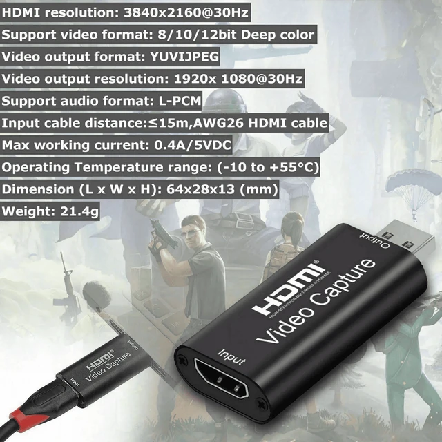 Alt view image 7 of 7 - HDMI to USB Video Capture Card 1080P Recorder Phone Game Video Live Streaming