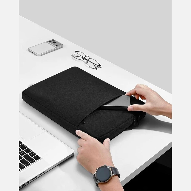 Alt view image 3 of 6 - Laptop Sleeve 13.3 Inch Laptop Bag Compatible with MacBook Pro M5 Pro, Water Resistant Shockproof Laptop Sleeve Bag with Accessories Compartment, Black
