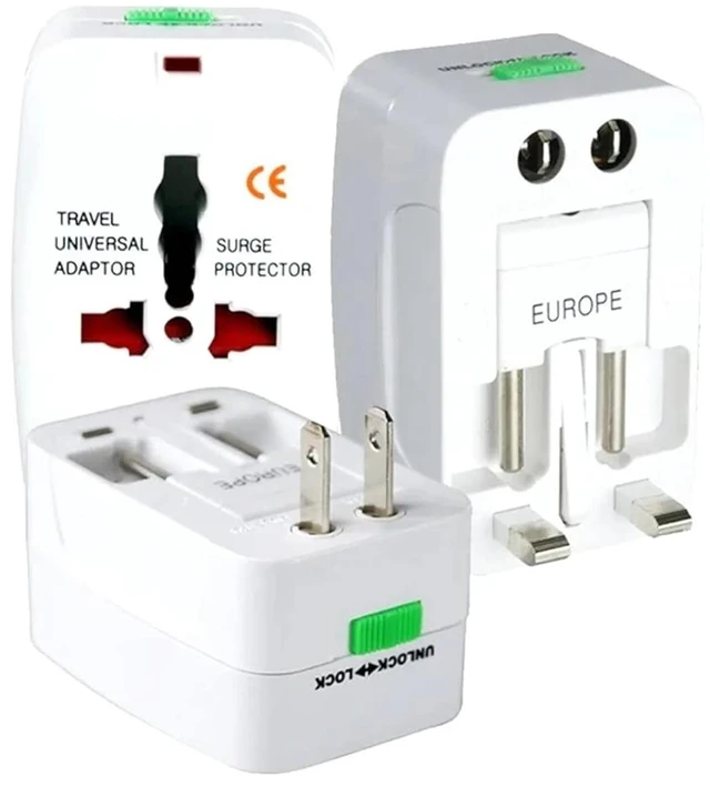 Main image of Universal Plug Adapter - Universal Travel Adapter Extension Multi Socket Wall Charger Adapter for EU, USA, ASIA, UK and Traveling from Anywhere, Essentials Travel Accessory - White