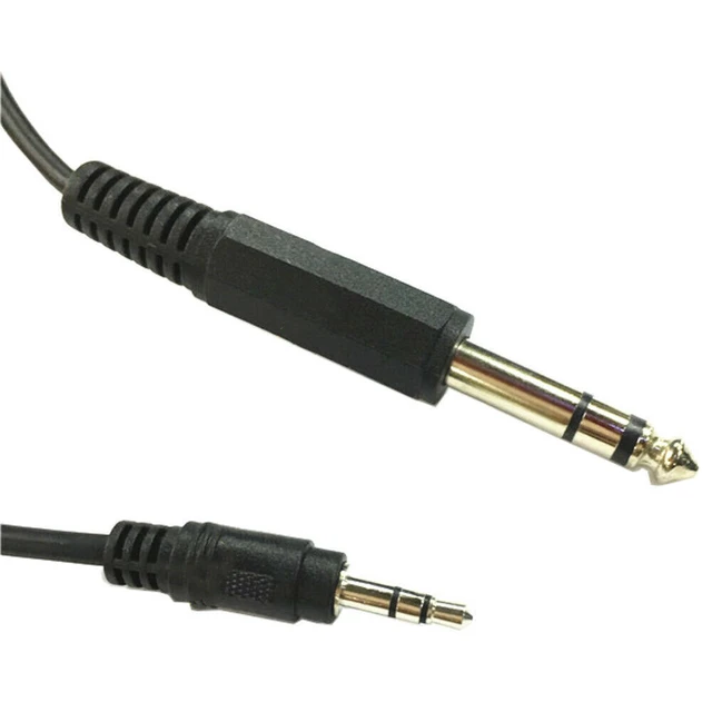 Alt view image 2 of 5 - 5ft 6.35mm 1/4" to 3.5mm 1/8" Male TRS Stereo Audio Aux Adapter Conversion Cable