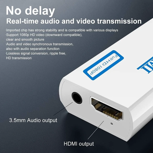 Alt view image 3 of 7 - Wii to HDMI Adapter, WII to Hdmi Converter, Connect Wii Console to HDMI Display Monitor with 3.5mm Audio Supports All Wii Display Modes