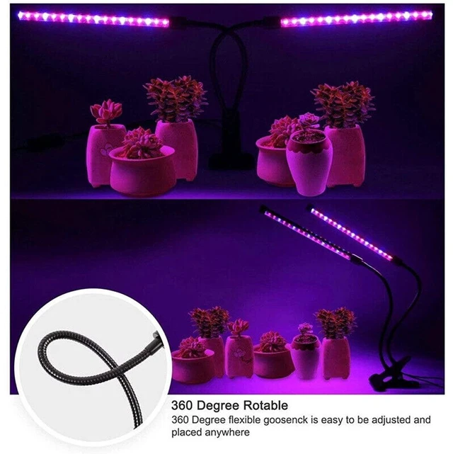 Alt view image 13 of 14 - Idealforce 2Heads LED Grow Light Full Spectrum Plant Growing Lamp for Indoor House Plants Hydroponics US Plug