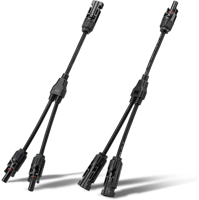 Main image of Solar Panel Y Branch Cable Connection Waterproof Adapter Connector, Extension Extra Long Solar Panel Parallel Connectors 1 to 2 Solar Cable Wire Plug Tool Kit (M/FFFF and F/MMMM)