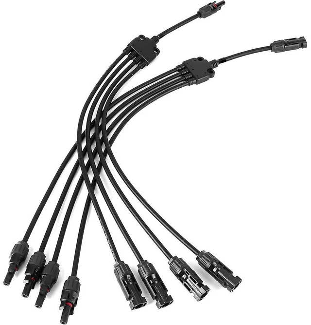 Main image of Solar Y Branch Connectors Extra Long Solar Panel Parallel Connectors 1 to 4 Solar Cable Wire Plug Tool Kit (M/FFFF and F/MMMM)