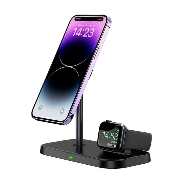 Alt view image 6 of 7 - Portable 2 In 1 Wireless Fast Charging Station For IPhone 16/15/14/13/12 Series, Airpods Pro, Fast Wireless Charger Dock For IWatch 10/9/8/7/Ultra/SE