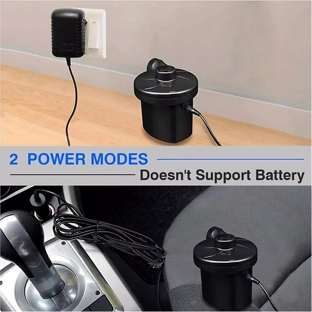 Alt view image 8 of 13 - Idealforce 12V Portable 2Way Electric Air Pump, Inflate & Deflate with Car Charger for Air Mattress, Pool Raft, Boat and Inflatables