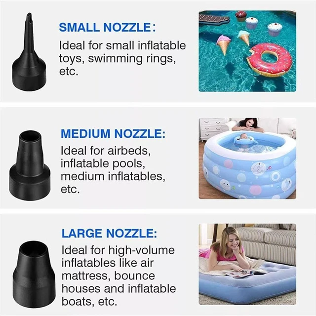 Alt view image 9 of 13 - Idealforce 12V Portable 2Way Electric Air Pump, Inflate & Deflate with Car Charger for Air Mattress, Pool Raft, Boat and Inflatables