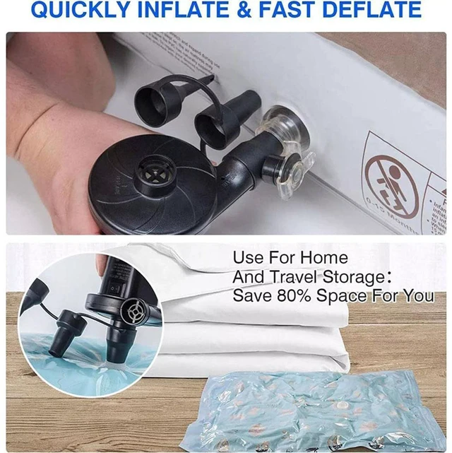 Alt view image 10 of 13 - Idealforce 12V Portable 2Way Electric Air Pump, Inflate & Deflate with Car Charger for Air Mattress, Pool Raft, Boat and Inflatables