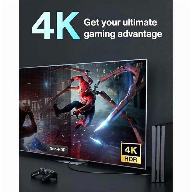 Alt view image 4 of 7 - 2-Pack 3ft 4K@60Hz 1080p HDR HDMI 2.0 Cable 18Gbps High Speed For TV PC PS5 PS4