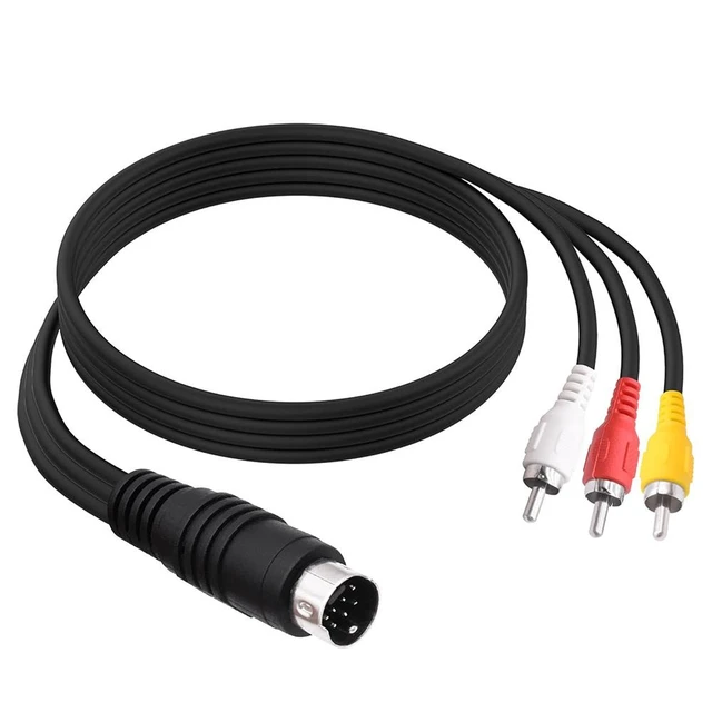 Main image of S-Video 7Pin to 3 RCA AV Composite Video Cable Adapter, Mini Din 7Pin Svideo Male to 3 RCA Male,Transfer Converter Cord,for DVD HDTV Video PC Projector
