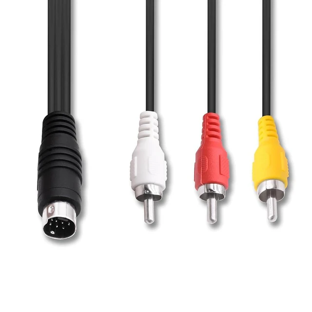 Alt view image 2 of 7 - S-Video 7Pin to 3 RCA AV Composite Video Cable Adapter, Mini Din 7Pin Svideo Male to 3 RCA Male,Transfer Converter Cord,for DVD HDTV Video PC Projector