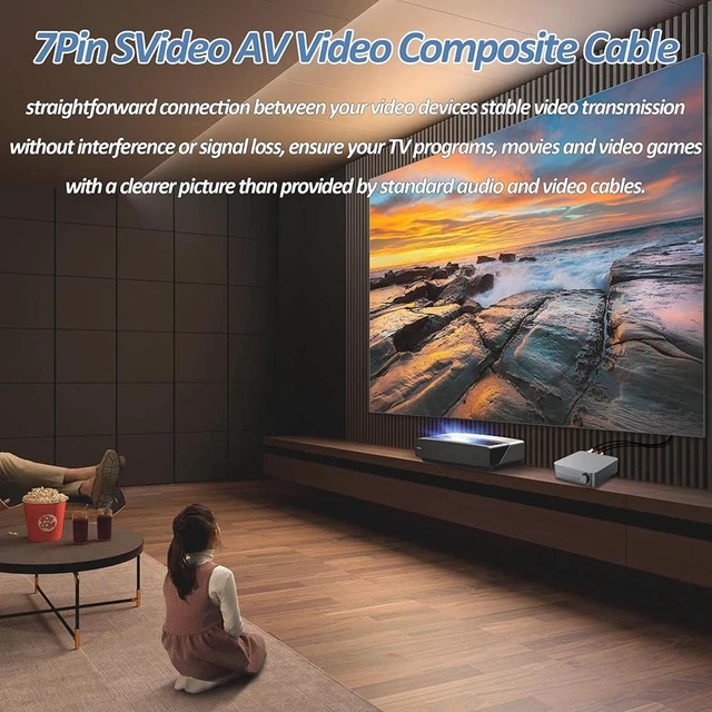 Alt view image 6 of 7 - S-Video 7Pin to 3 RCA AV Composite Video Cable Adapter, Mini Din 7Pin Svideo Male to 3 RCA Male,Transfer Converter Cord,for DVD HDTV Video PC Projector
