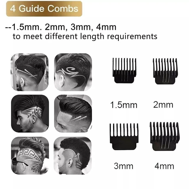 Alt view image 4 of 7 - Hair Clippers for Men, Professional Hair Trimmer Zero Gapped T-Blade Trimmer Cordless Rechargeable Edgers Clippers Electric Beard Trimmer Shaver Hair Cutting Kit Gifts for Men