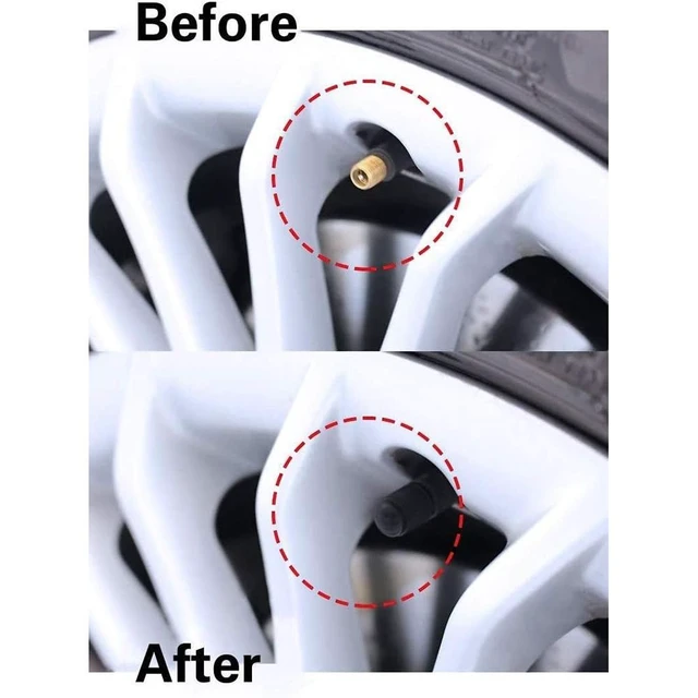 Alt view image 3 of 6 - 100 Pack Tire Valve Caps, Plastic Valve Stem Caps Universal Stem Covers for Cars, SUVs, Bike and Bicycle, Trucks, Motorcycles, Airtight Seal Dust Proof, Black