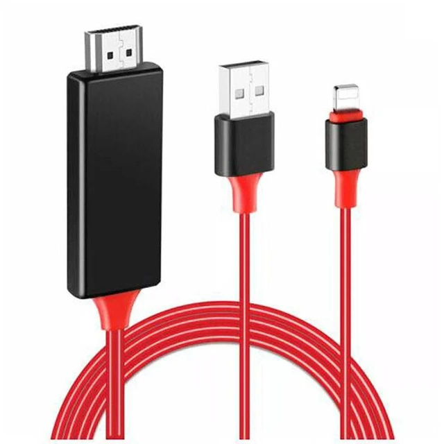 Main image of HDMI HD Cable, 6.6ft Hdtv Mirroring Cable Adapter for iPhone Digital AV Adapter 1080P HD Video Sync Screen Connector iPhone to HDMI for TV Projector Monitor