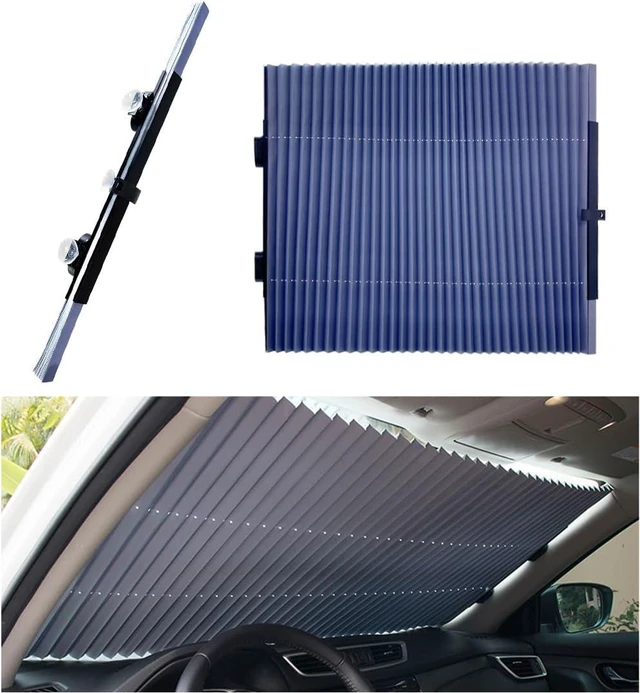 Alt view image 7 of 7 - Retractable Windshield Sun Shade, 27.6"×60" Sunshade Protector Blocks 99% UV Rays to Keep Your Car Cool, Front Windshield Sunshade Cover for Most Vehicles, Car Accessories (25.6"x55")