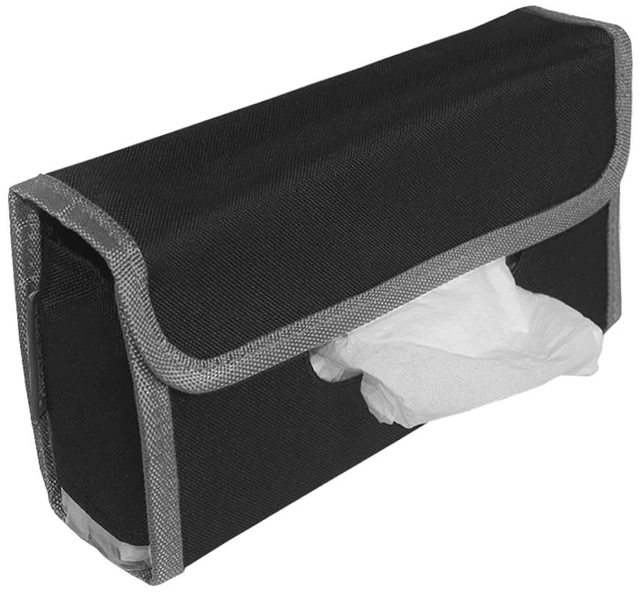 Main image of Car tissue and napkin holder for car Hanging Tissue Holder Holder Reusable Tissue Holder Cloth Tissue Box Cloth Cover Hang Paper Towel Holder Tissue Box Cover Tissue Holder Gray