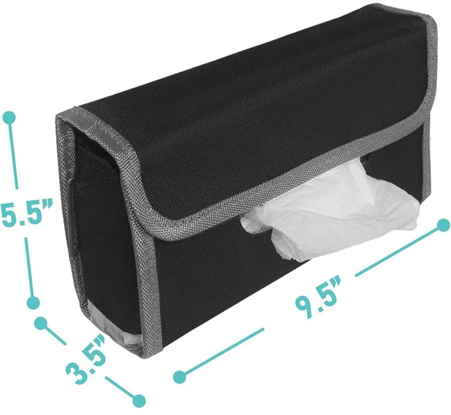 Alt view image 3 of 7 - Car tissue and napkin holder for car Hanging Tissue Holder Holder Reusable Tissue Holder Cloth Tissue Box Cloth Cover Hang Paper Towel Holder Tissue Box Cover Tissue Holder Gray