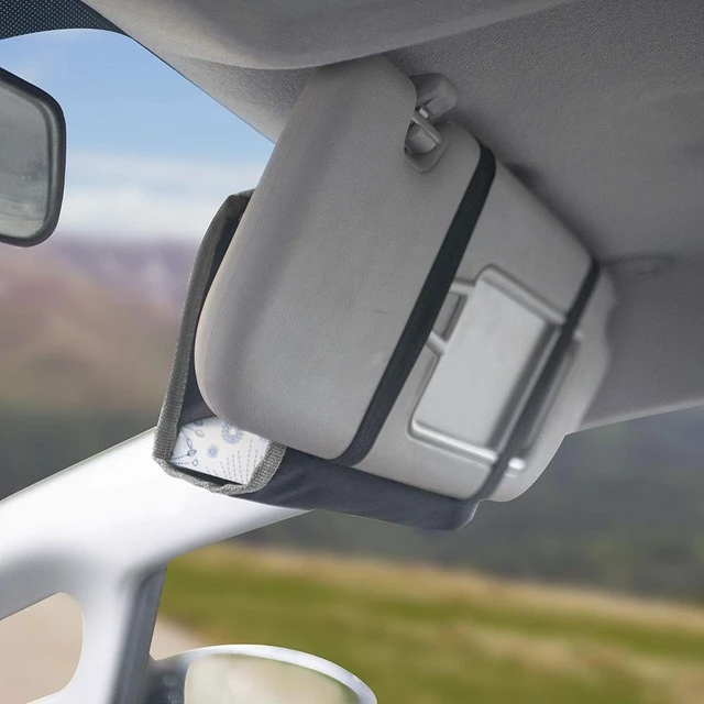 Alt view image 5 of 7 - Car tissue and napkin holder for car Hanging Tissue Holder Holder Reusable Tissue Holder Cloth Tissue Box Cloth Cover Hang Paper Towel Holder Tissue Box Cover Tissue Holder Gray