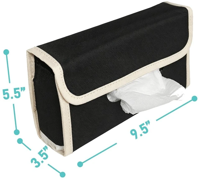 Alt view image 3 of 7 - Car tissue and napkin holder for car Hanging Tissue Holder Holder Reusable Tissue Holder Cloth Tissue Box Cloth Cover Hang Paper Towel Holder Tissue Box Cover Tissue Holder Beige