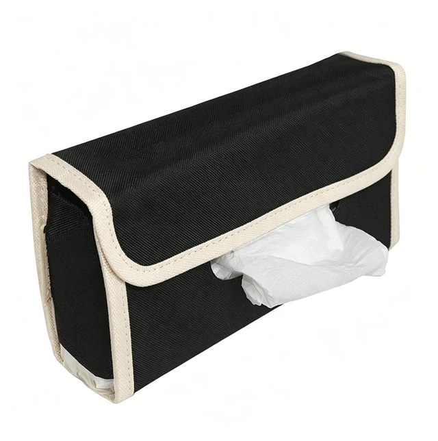 Main image of Car tissue and napkin holder for car Hanging Tissue Holder Holder Reusable Tissue Holder Cloth Tissue Box Cloth Cover Hang Paper Towel Holder Tissue Box Cover Tissue Holder Beige