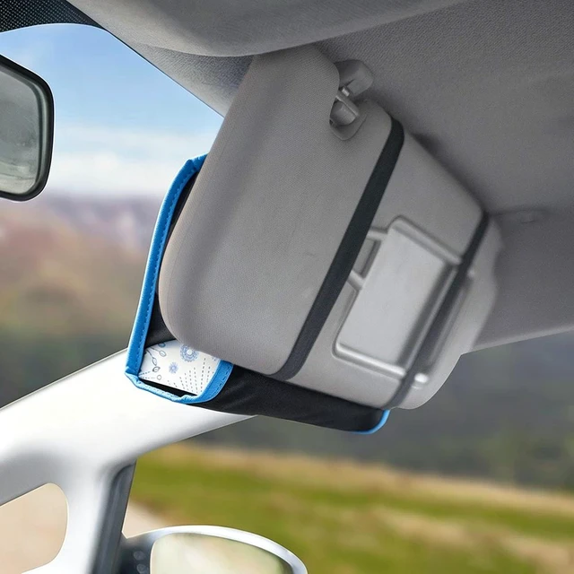Alt view image 5 of 7 - Car tissue and napkin holder for car Hanging Tissue Holder Holder Reusable Tissue Holder Cloth Tissue Box Cloth Cover Hang Paper Towel Holder Tissue Box Cover Tissue Holder Blue