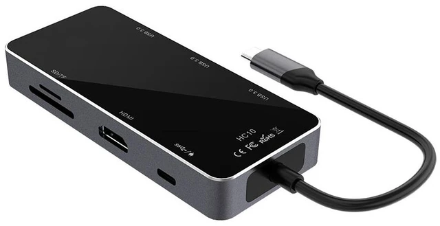 Alt view image 2 of 7 - USB C Hub 7 in 1 Multiport Adapter with 4K HDMI Dongle, SD/TF Card Reader, 3.0 USB-A x 3, USBC Docking Station for MacBook Mac Pro/Air, Dell, HP, ASUS, Acer and Other Type C Laptops