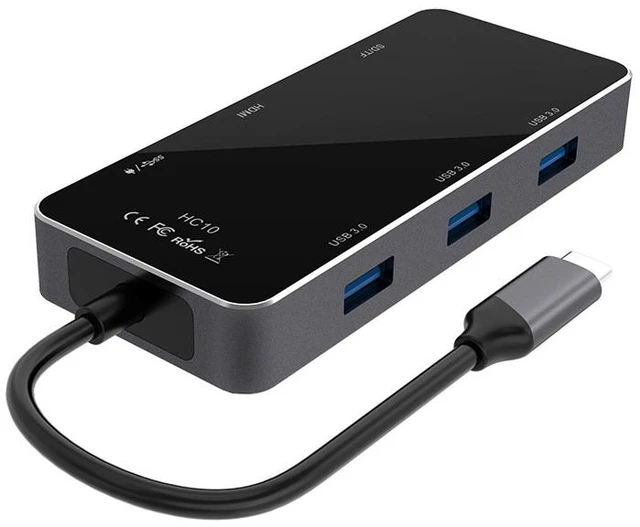 Alt view image 3 of 7 - USB C Hub 7 in 1 Multiport Adapter with 4K HDMI Dongle, SD/TF Card Reader, 3.0 USB-A x 3, USBC Docking Station for MacBook Mac Pro/Air, Dell, HP, ASUS, Acer and Other Type C Laptops