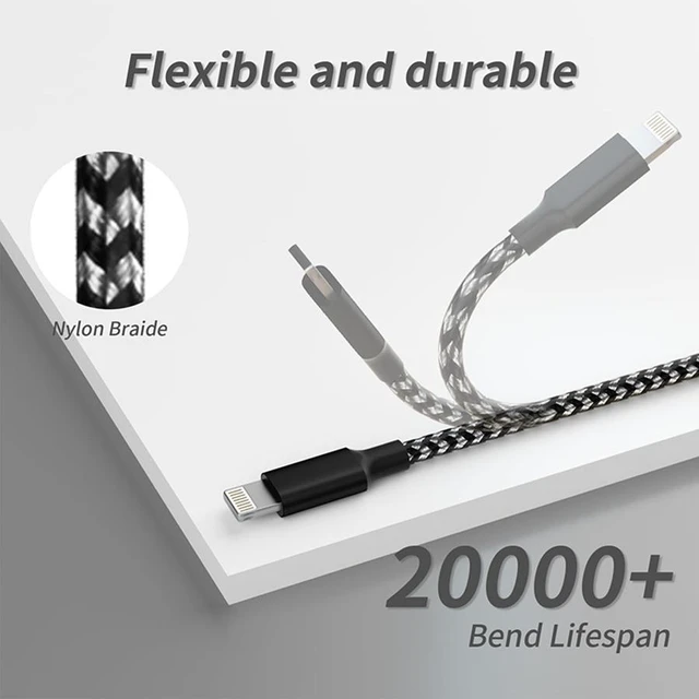 Alt view image 3 of 6 - 3 IN 1 Multi Charging Cable, Phone Chargers for Multiple Devices, 2Pack 4FT USB Cable Charging Cords with Type-C, IP, Micro USB for Android/Office/Home, Car Accessories Travel Essentials