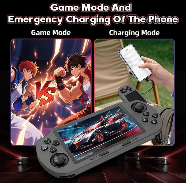 Alt view image 6 of 7 - SF3000 Retro Handheld Game Console, 4.5 inch IPS Screen Preloaded 20000+ Classic Games, Double Joystick, Mini, Portable Game Player, Support Video, Audio, Black
