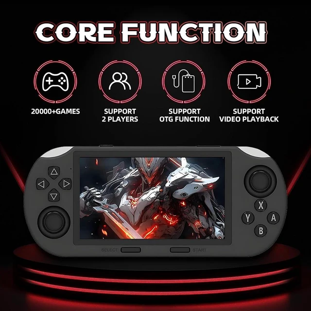 Alt view image 4 of 7 - SF3000 Retro Handheld Game Console, 4.5 inch IPS Screen Preloaded 20000+ Classic Games, Double Joystick, Mini, Portable Game Player, Support Video, Audio, Black