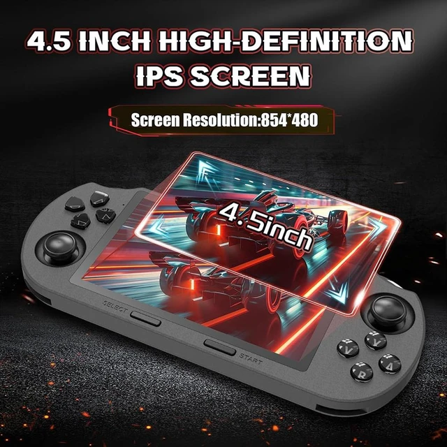 Alt view image 5 of 7 - SF3000 Retro Handheld Game Console, 4.5 inch IPS Screen Preloaded 20000+ Classic Games, Double Joystick, Mini, Portable Game Player, Support Video, Audio, Black