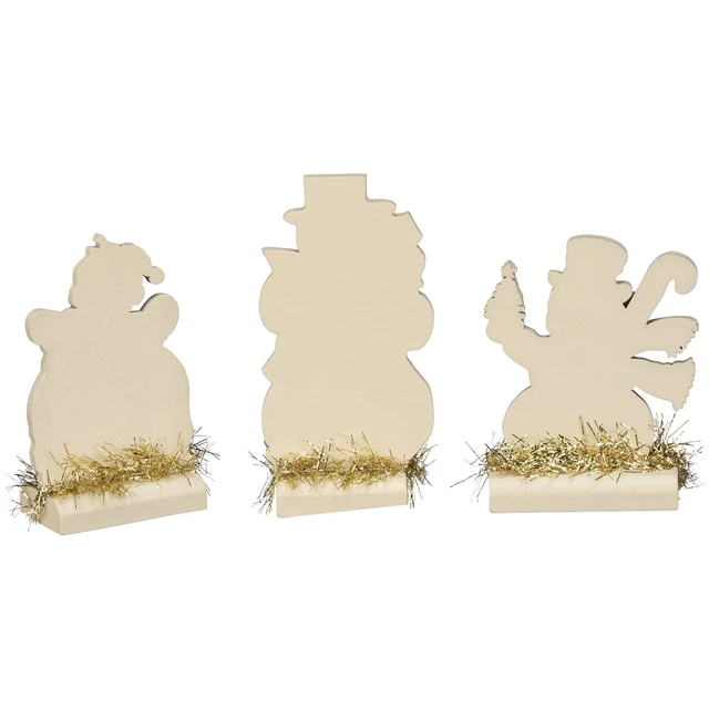 Alt view image 2 of 2 - Vintage Christmas Stand Up Set, Set of 3, Retro Snowmen, 3 Piece, 32297