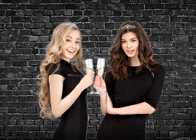 Alt view image 2 of 5 - 7x5FT Black Brick Wall Photography Backdrop Vintage Theme Stone Brick Design Photography Background Baby Birthday Party Decoration Photo Booth Studio Props 11-501