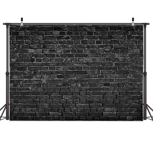 Alt view image 5 of 5 - 7x5FT Black Brick Wall Photography Backdrop Vintage Theme Stone Brick Design Photography Background Baby Birthday Party Decoration Photo Booth Studio Props 11-501