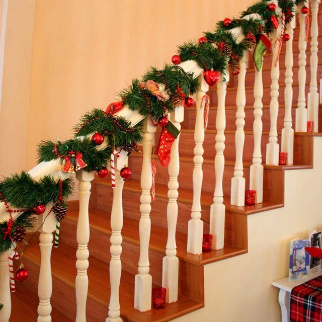 Alt view image 5 of 7 - 24 Pcs Christmas Garland Ties Artificial Pine Needles Santas Factory Christmas Tree Branches Wired Faux Pine Greenery Stems 12"x1.6" in Green for Christmas Decoration Craft Gift Wrapping