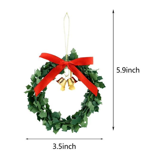 Alt view image 2 of 7 - 12 Pcs Mini Christmas Wreaths for Cabinets with Gold Bells Small Kitchen Xmas Decor Christmas Cabinet Wreaths Ornament for Kitchen Chair Fireplace Farmhouse Home Decor (3.15 Inch,Red Bow)
