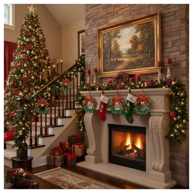 Alt view image 4 of 7 - 12 Pcs Mini Christmas Wreaths for Cabinets with Gold Bells Small Kitchen Xmas Decor Christmas Cabinet Wreaths Ornament for Kitchen Chair Fireplace Farmhouse Home Decor (3.15 Inch,Red Bow)