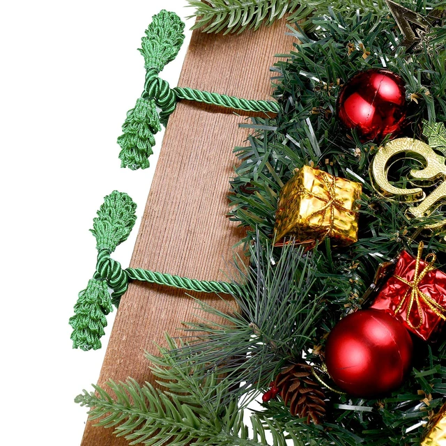 Alt view image 3 of 7 - 12 Pieces Christmas Garland Ties for Banister Reusable Green | Decorative Twist Ties for Wreath Staircase, Flexible Wire Holds Shape, Christmas Holiday Craft Supplies, Green