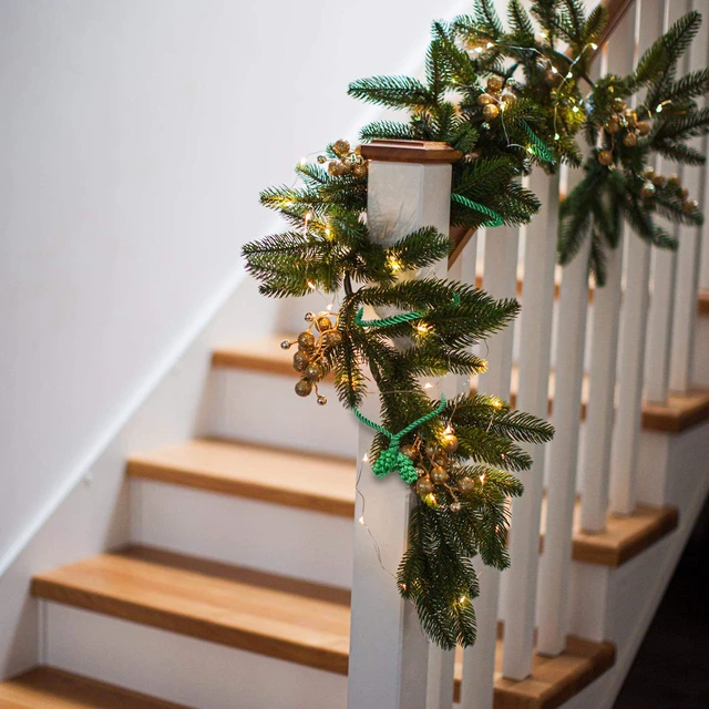 Alt view image 4 of 7 - 12 Pieces Christmas Garland Ties for Banister Reusable Green | Decorative Twist Ties for Wreath Staircase, Flexible Wire Holds Shape, Christmas Holiday Craft Supplies, Green