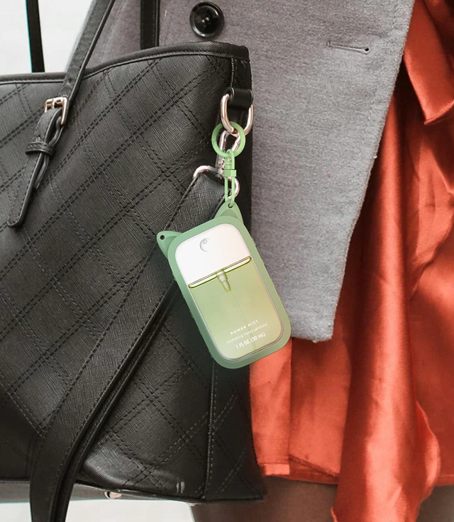 Alt view image 2 of 7 - 1 Pack Silicone Case Compatible with Touchland Hand Sanitizer Spray (Fit for 1 FL OZ/30 mL Ver), Portable keychain Cute Color Ears (Light green)