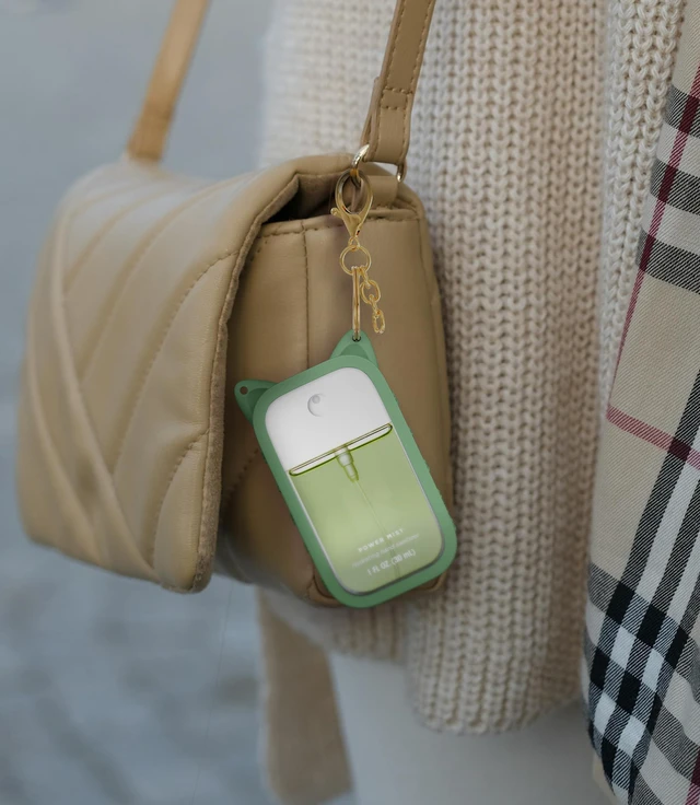 Alt view image 5 of 7 - 1 Pack Silicone Case Compatible with Touchland Hand Sanitizer Spray (Fit for 1 FL OZ/30 mL Ver), Portable keychain Cute Color Ears (Light green)