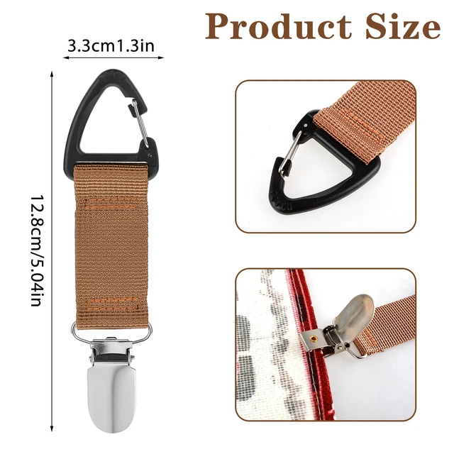 Alt view image 6 of 7 - 4Pcs Travel Hat Clip Elastic Hat Holder for Purse Hands-Free | Bag Accessory for Traveling Bags Backpacks Purses Luggage Outdoor Travel Accessory