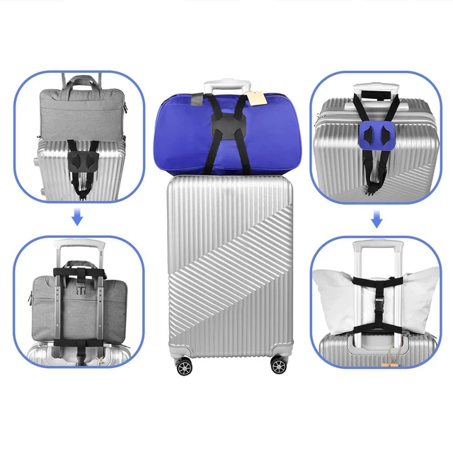 Alt view image 4 of 5 - Luggage Straps Bag Bungee Luggage Straps Suitcase Adjustable BeltAdd a Bag Easy to Travel Suitcase Elastic Strap Belt (Black)
