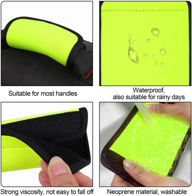 Alt view image 2 of 7 - 6 Pack Luggage Handle Wrap, Luggage Handle Wraps for Suitcase, Bright Green Luggage Tags, Suitcase Tags identifiers for Travel Accessories