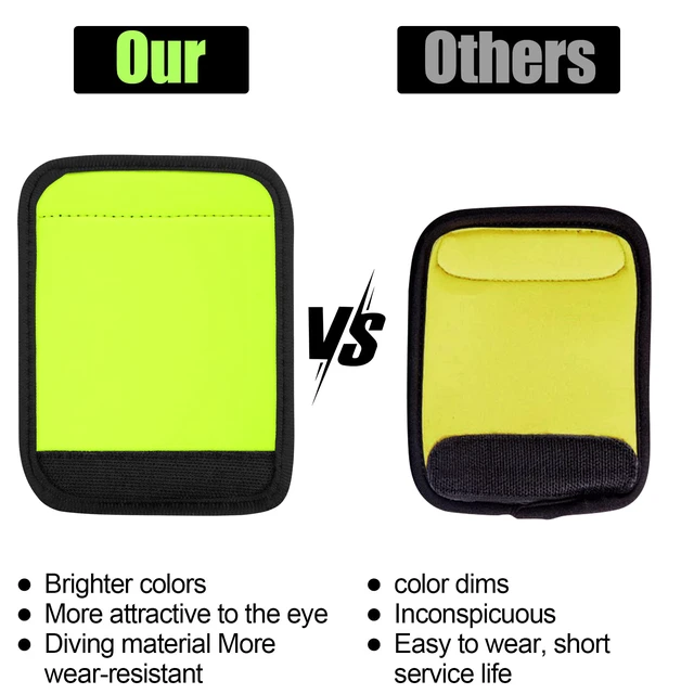 Alt view image 4 of 7 - 6 Pack Luggage Handle Wrap, Luggage Handle Wraps for Suitcase, Bright Green Luggage Tags, Suitcase Tags identifiers for Travel Accessories