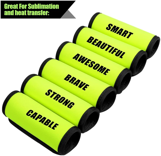 Alt view image 6 of 7 - 6 Pack Luggage Handle Wrap, Luggage Handle Wraps for Suitcase, Bright Green Luggage Tags, Suitcase Tags identifiers for Travel Accessories
