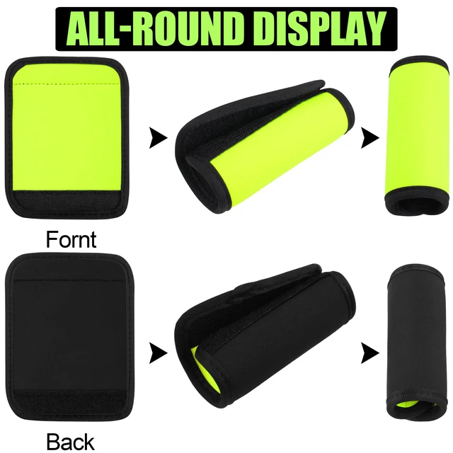 Alt view image 5 of 7 - 6 Pack Luggage Handle Wrap, Luggage Handle Wraps for Suitcase, Bright Green Luggage Tags, Suitcase Tags identifiers for Travel Accessories