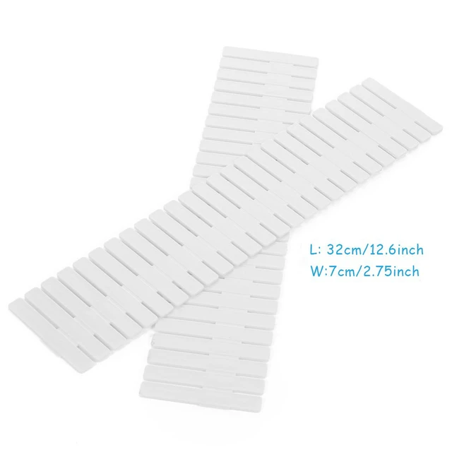 Alt view image 2 of 7 - 8pcs Adjustable Grid Drawer Dividers DIY Plastic Closet Separator Tidy Organizer Container for Underwear Socks Belt Office Supplies